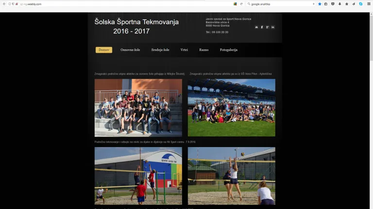 Četrta spletna stran Javnega zavoda za šport